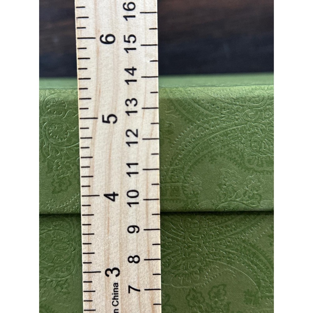 Gucci Green Paisley Embossed Empty Shoe Accessory Storage Box 14.5x8.25x5.25 - Picture 4 of 12